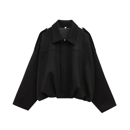 HH Women's Street Fashion Solid Loose Suede Texture Coats Causal Long