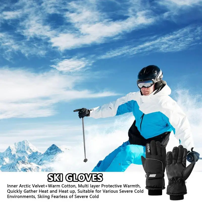 Men Winter Waterproof Cycling Gloves Outdoor Sports Running Motorcycle