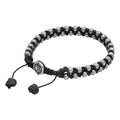 Steel Beaded Woven Cord Bracelet