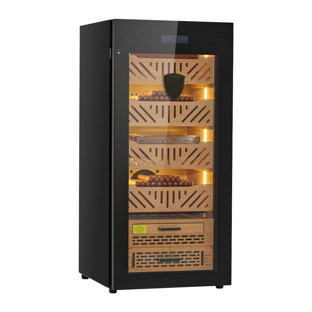105L Electric Cigar Humidor Cooler Cabinet 1000 Counts With Compressor