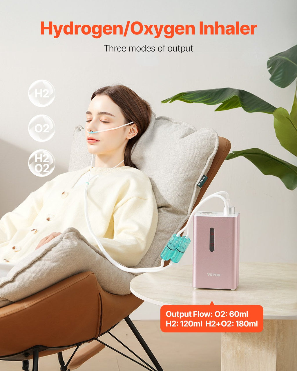 Hydrogen Inhalation Machine 99.99% High Purity 180ml/min Portable