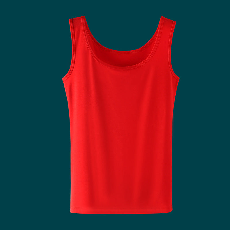Bright Red Camisole Womens Base-Layer Tank Top Thin Style