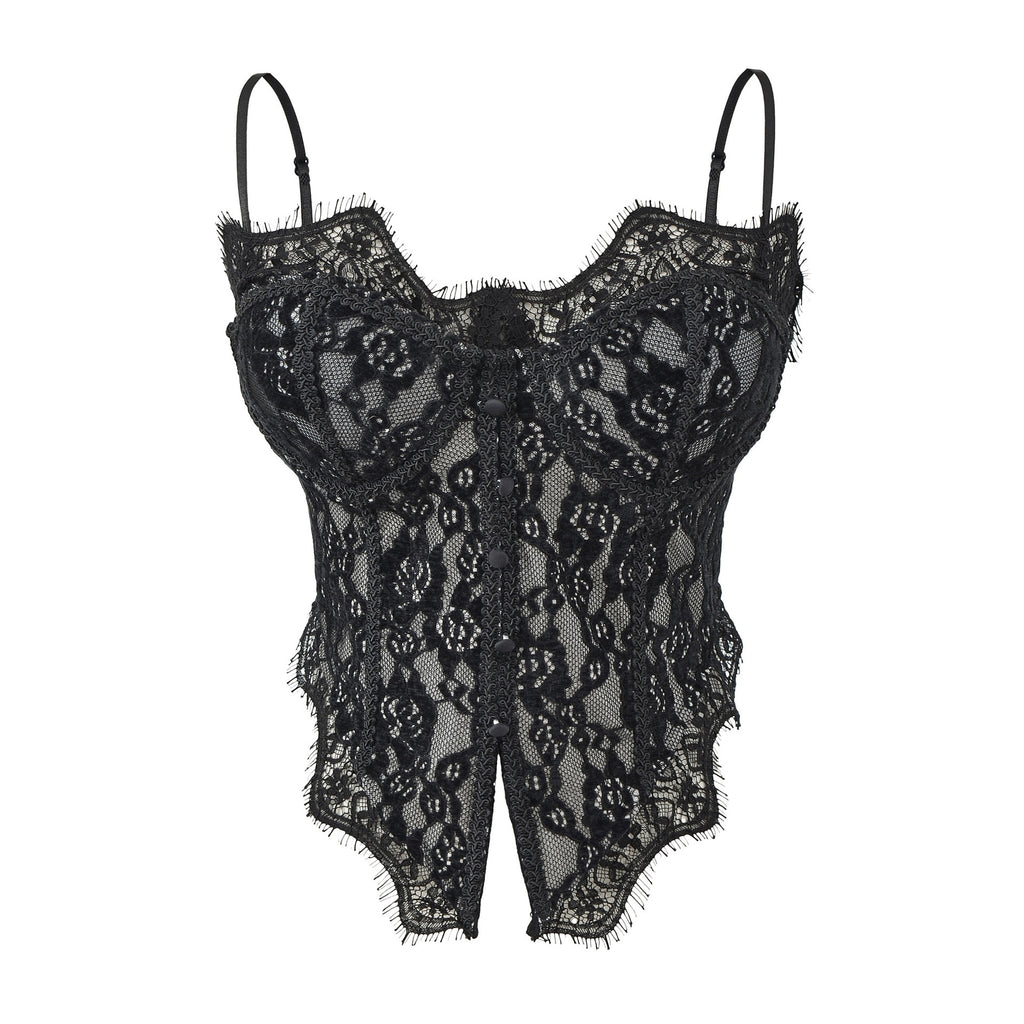Sexy Lace Patchwork Fishbone Camisole