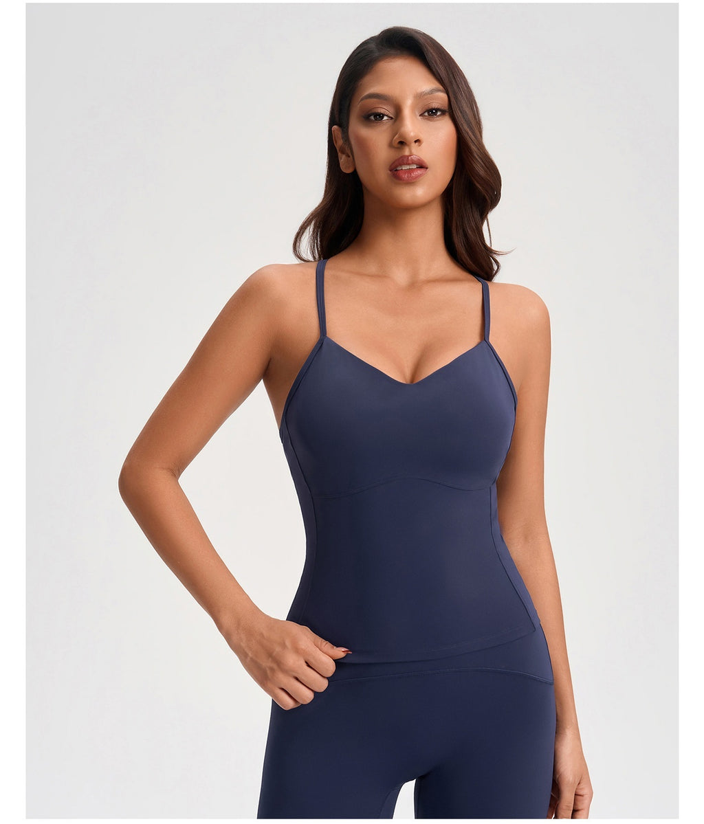 Womens Yoga Tank Top With Thin Straps For A Beautiful Back Base Layer