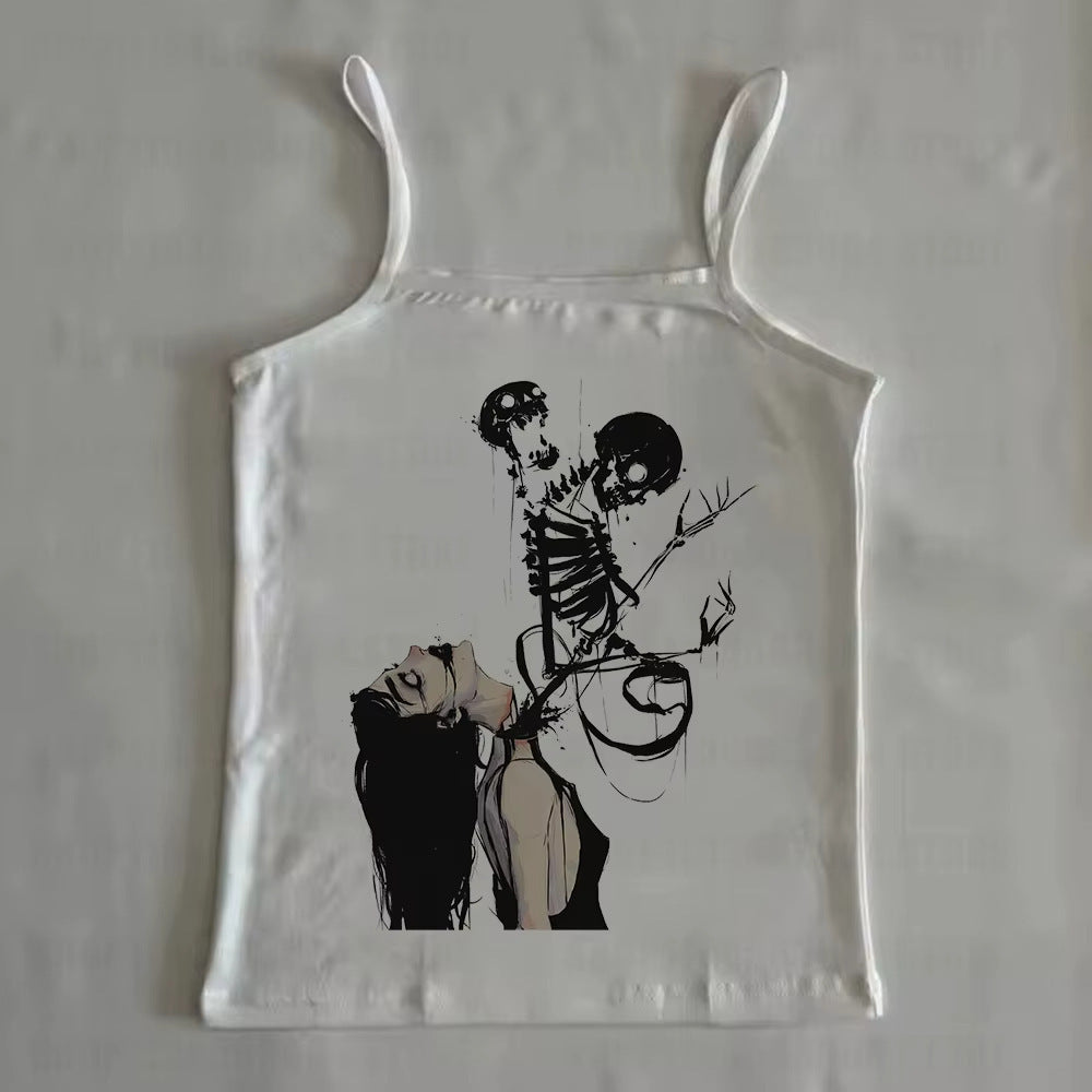 Summer Beach Vacation Style Printed Sassy Womens Camisole Tank Top