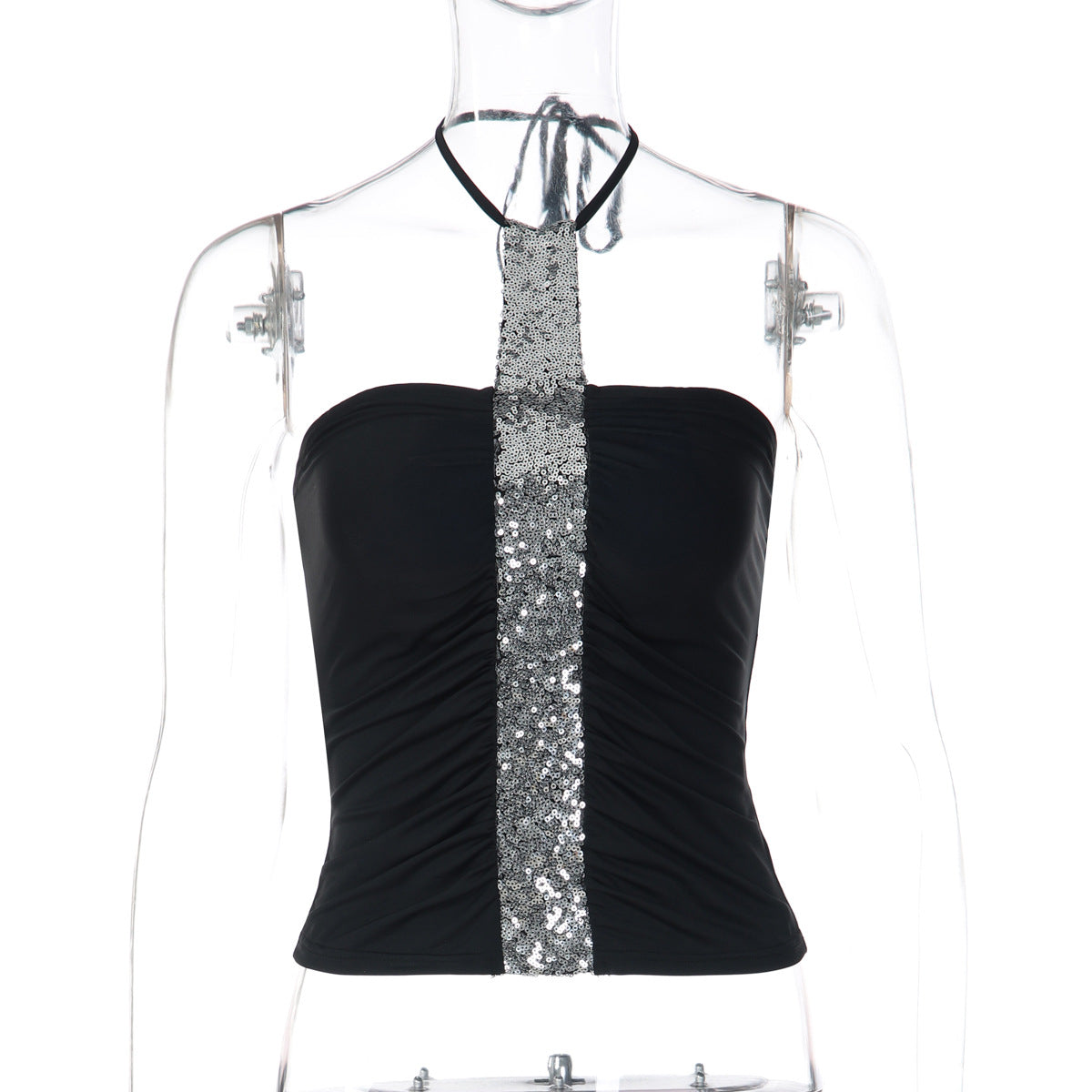 Strap Top Sexy And High-end Figure-hugging With Ruching Bold Girl Style Versatile Tube Top