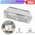 30" Built-In Insert Range Hood 600CFM Kitchen Vent LEDs Convertible