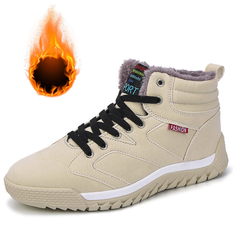 Men's Large Size Casual Warm Lightweight High-Top Cotton Shoes