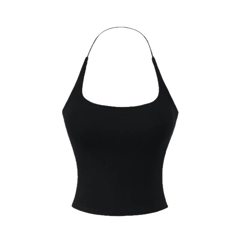 New European And American-style Chic Solid-color Backless Top For Bold Stylish Looks