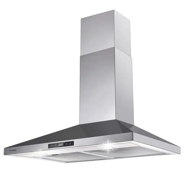 30 Inch Range Hood Wall Mounted 450 CFM Touch Panel Kitchen Stainless
