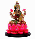 Decorative Lakshmiji Idol on Pink Lotus for Home Temple Pooja