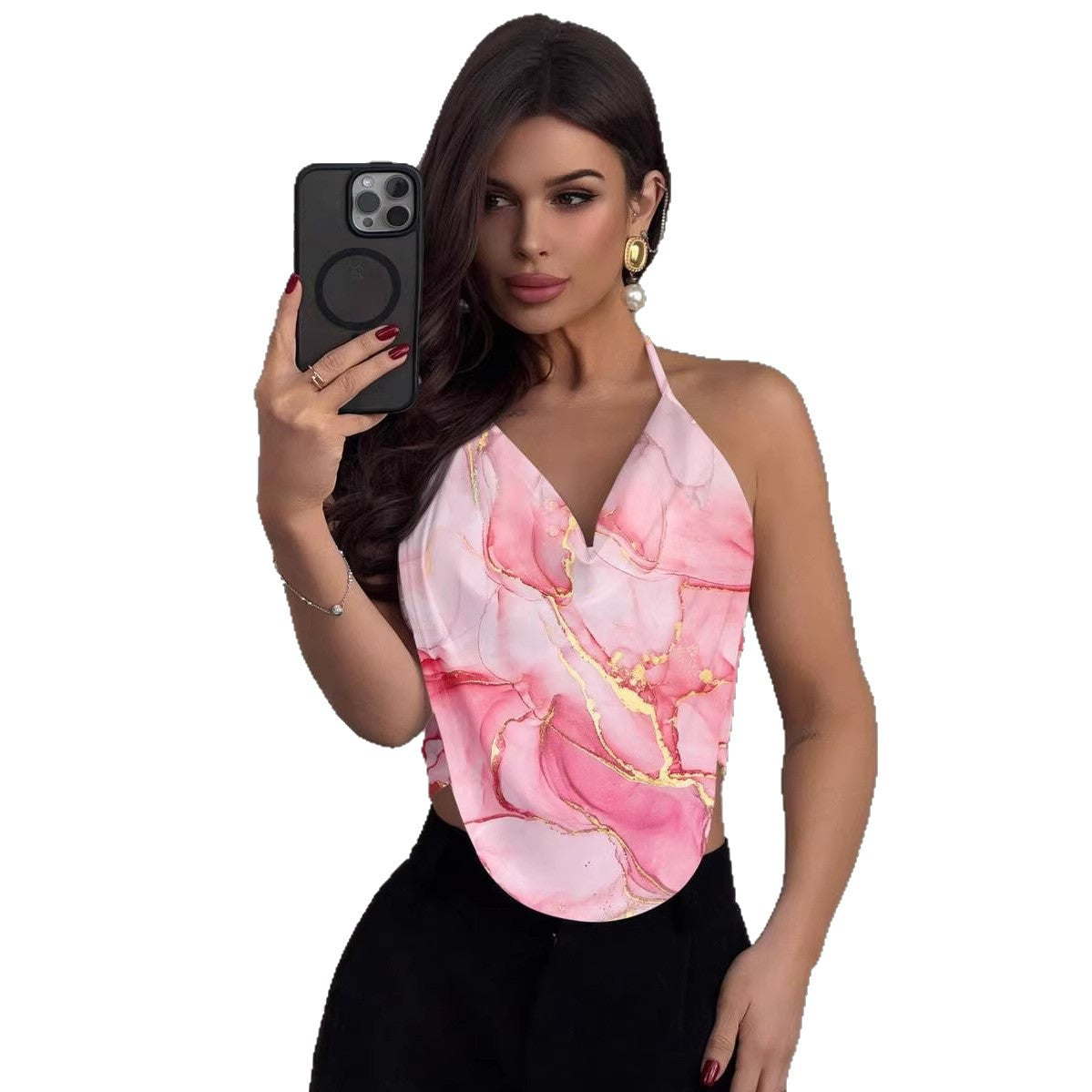 Women's Y2K Halter Neck V-Neck Backless Camisole