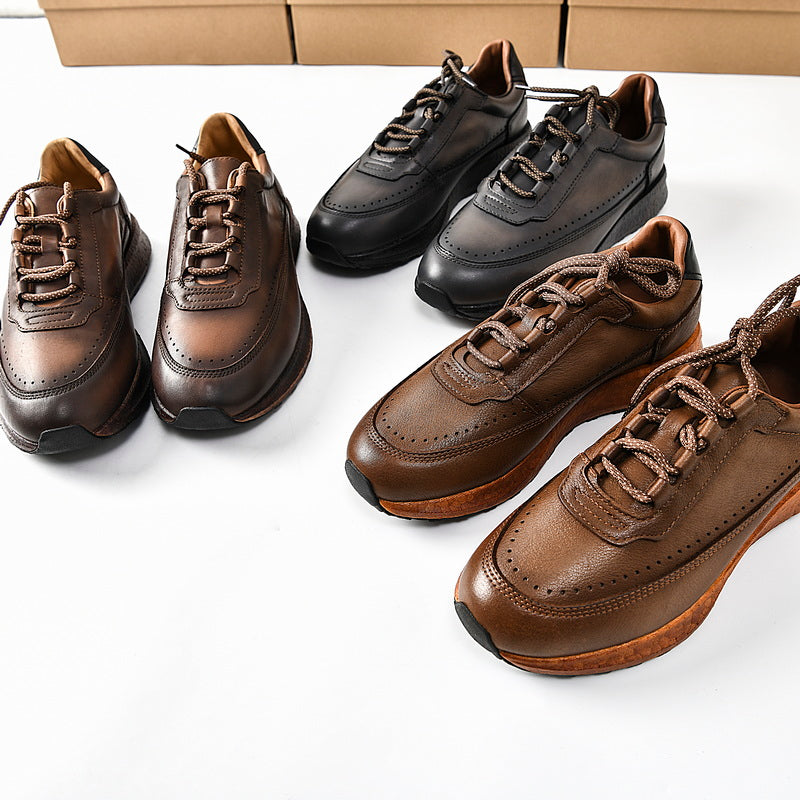 Men's First Layer Cowhide Retro Sports Casual Shoes