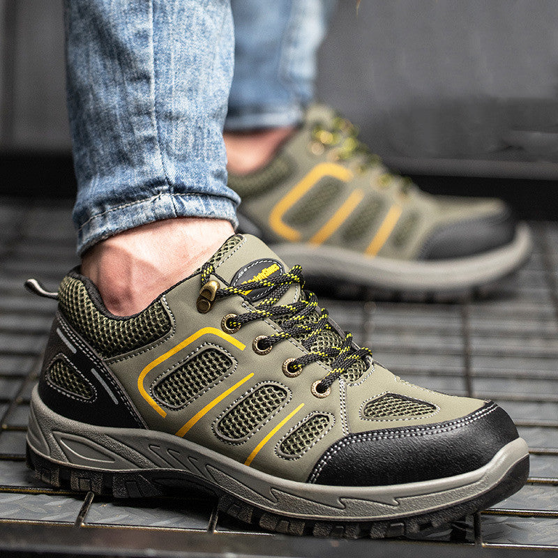 Men's Breathable Comfortable Steel Toe Anti-smashing Protective Shoes