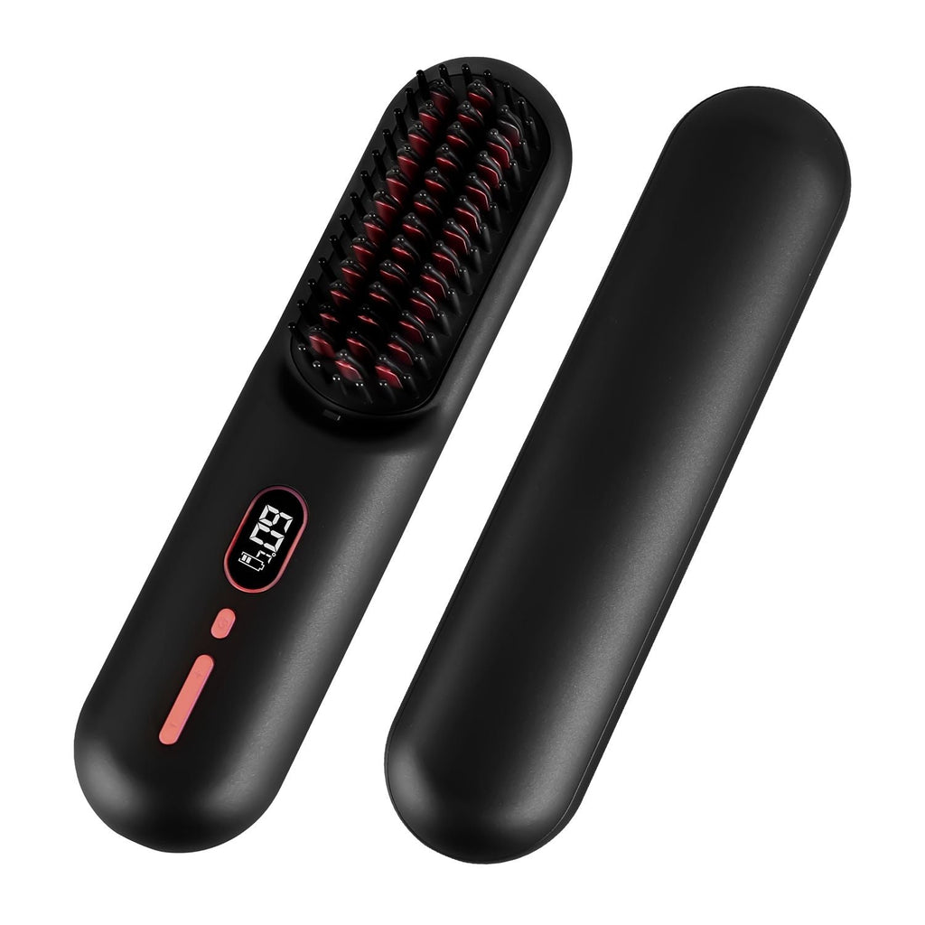 Cordless Negative Ion Hair Straightener Brush Rechargeable Mini