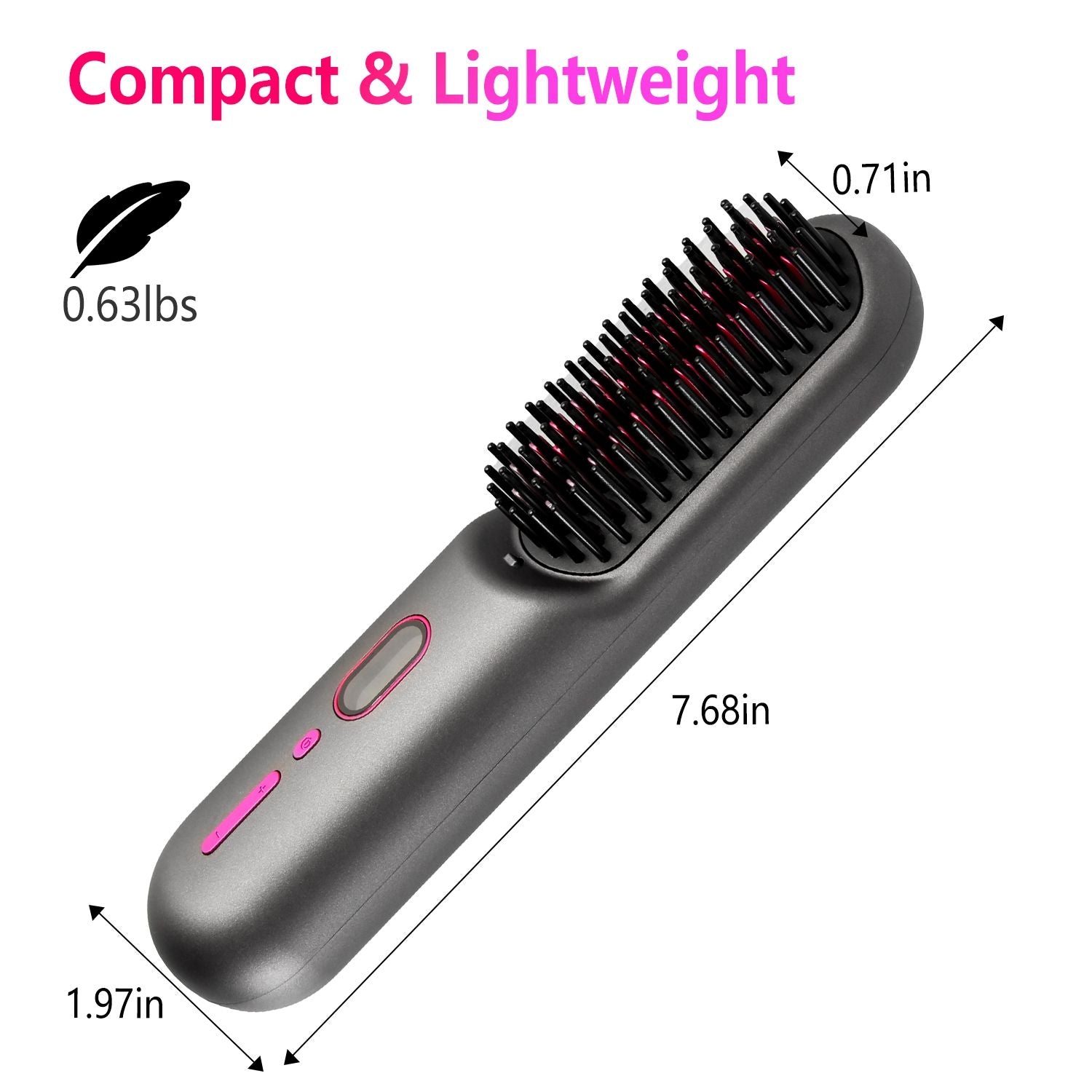 Cordless Negative Ion Hair Straightener Brush Rechargeable Mini