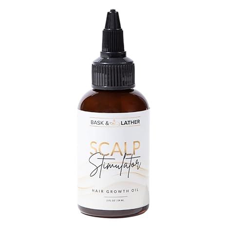 Bask & Lather Scalp Stimulator Hair Growth Oil, Cold Pressed Mint and