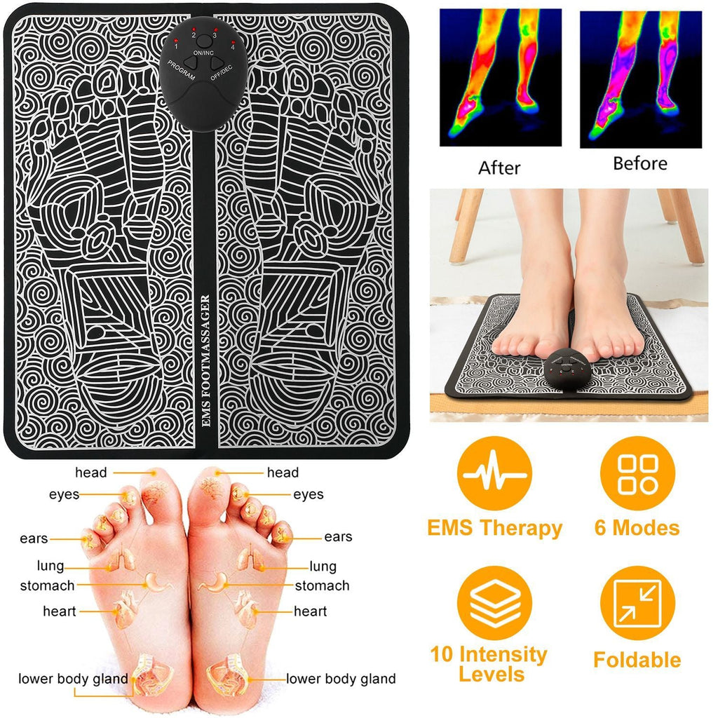 EMS Foot Massage Pad Electric Stimulator Massager Unit Leg Reshaping