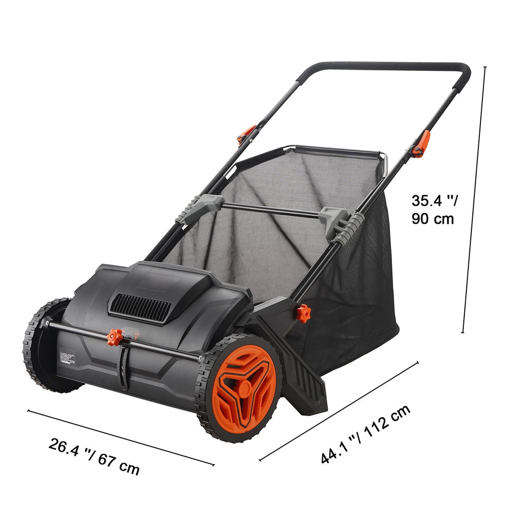 Push Lawn Sweeper, 21inch Leaf & Grass Collector, Strong Plastic