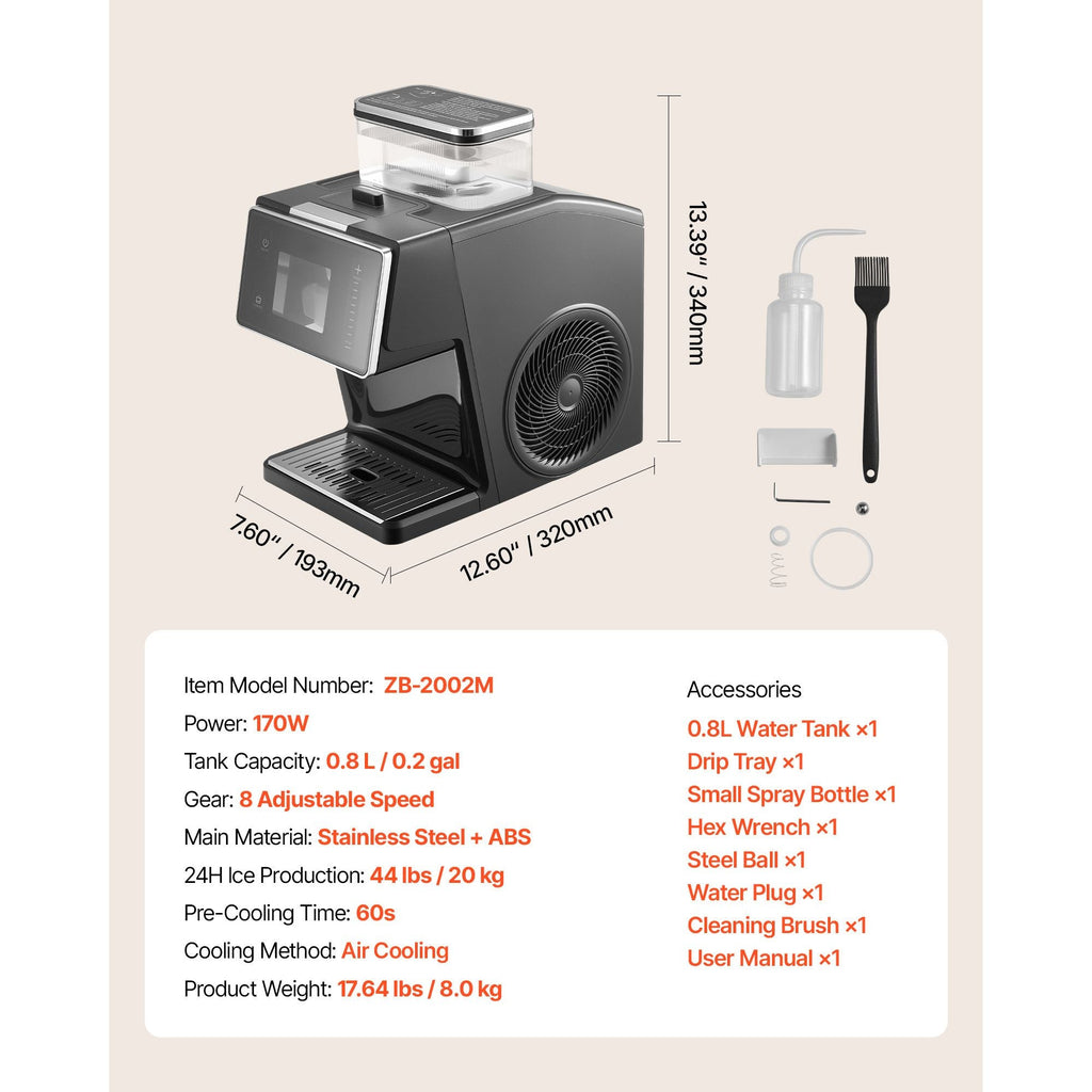 Snowflake Ice Machine, 44LBS/24H Snowflake Ice Maker, Ice-Shaver