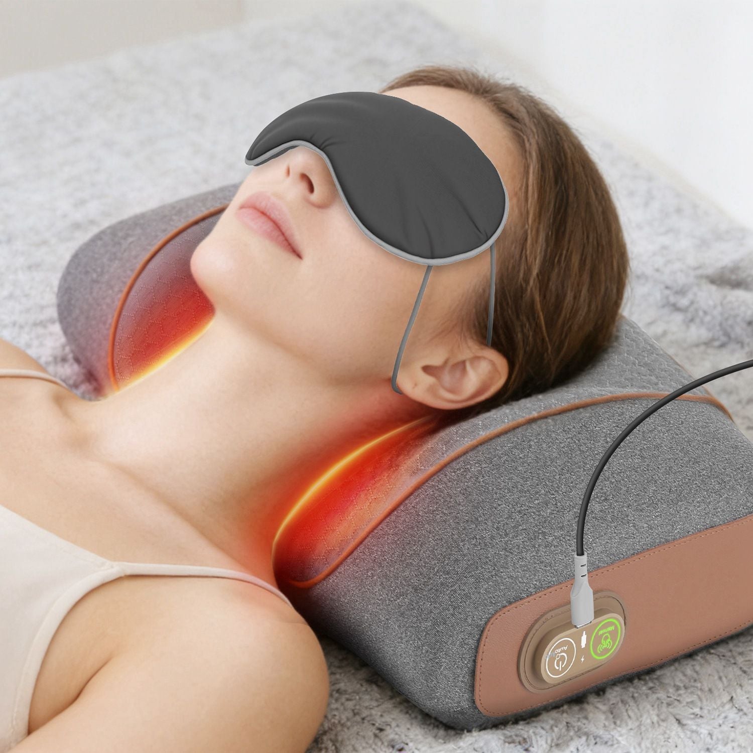 3-in-1 Neck Massager Pillow Ergonomic Massager with Heating Vibration