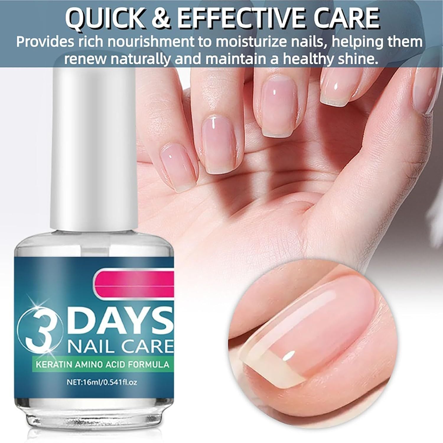 3 Days Nail Care Formula with Keratin Amino Acid & Aloe for Superior