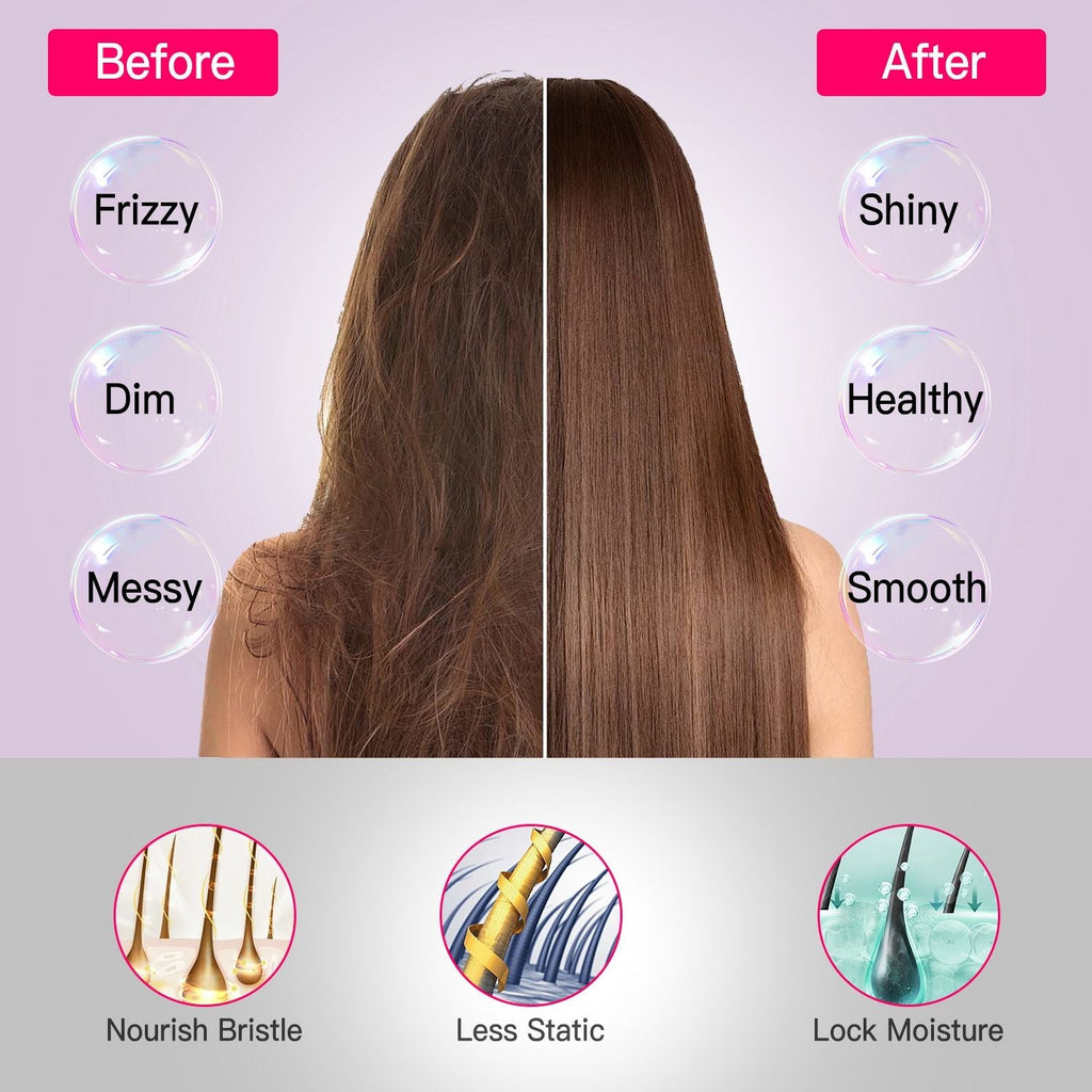 Cordless Negative Ion Hair Straightener Brush Rechargeable Mini