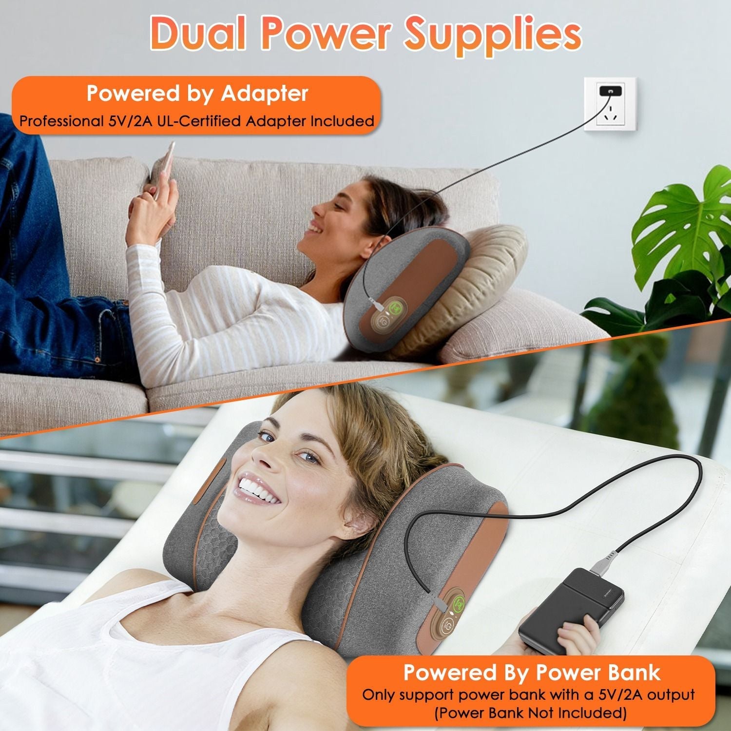 3-in-1 Neck Massager Pillow Ergonomic Massager with Heating Vibration