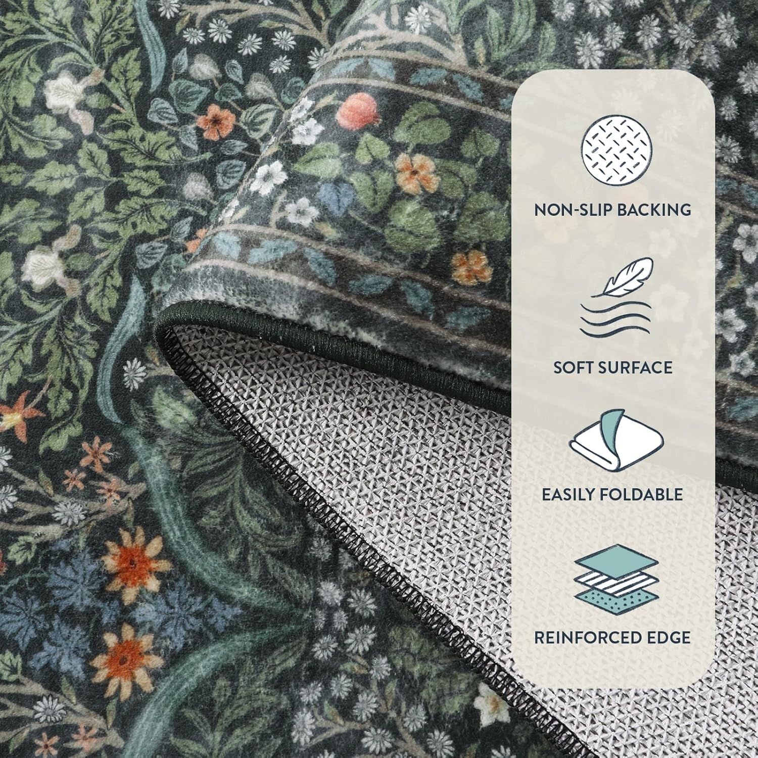 Insect Print Washable Area Rugs 5x7, Soft Rugs for Living Room