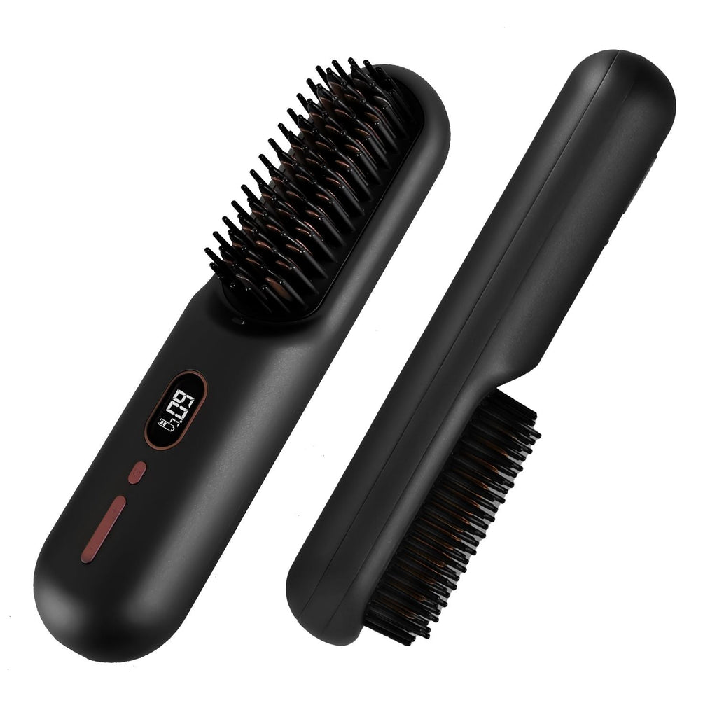 Cordless Negative Ion Hair Straightener Brush Rechargeable Mini