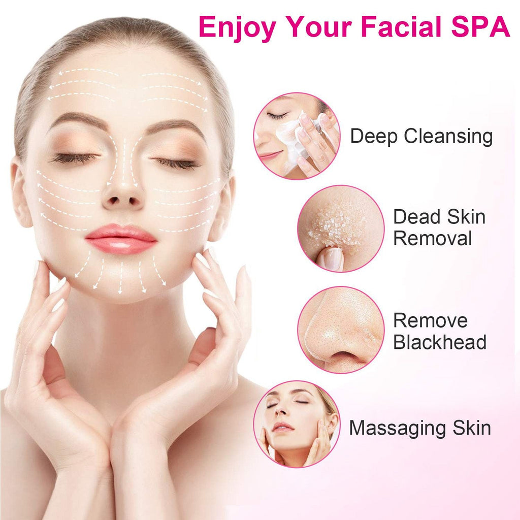 Facial Cleansing Brush Waterproof Face Spin Cleaning Brush with 5