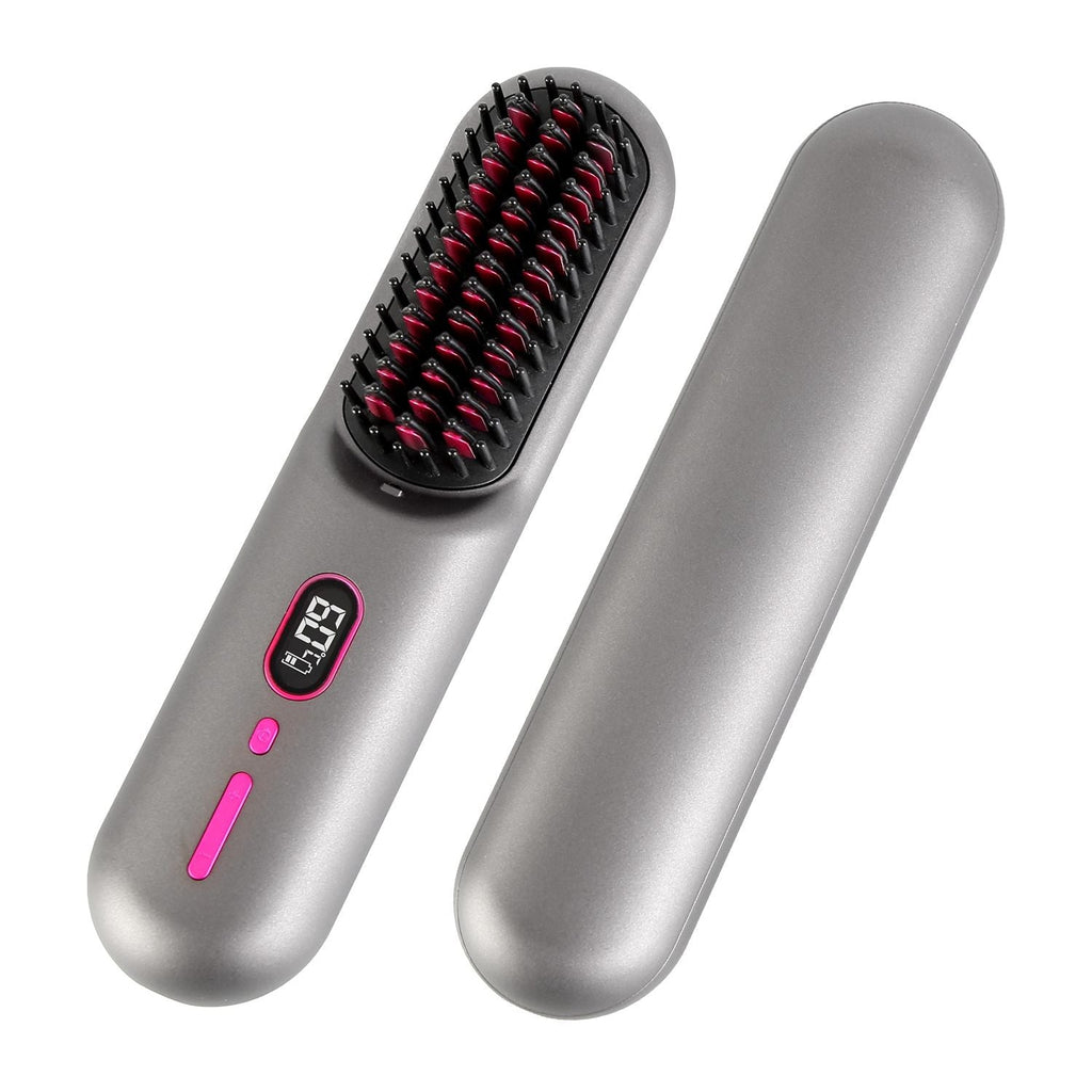Cordless Negative Ion Hair Straightener Brush Rechargeable Mini