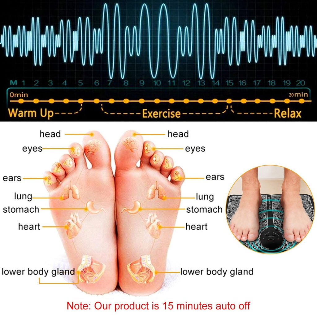 EMS Foot Massage Pad Electric Stimulator Massager Unit Leg Reshaping