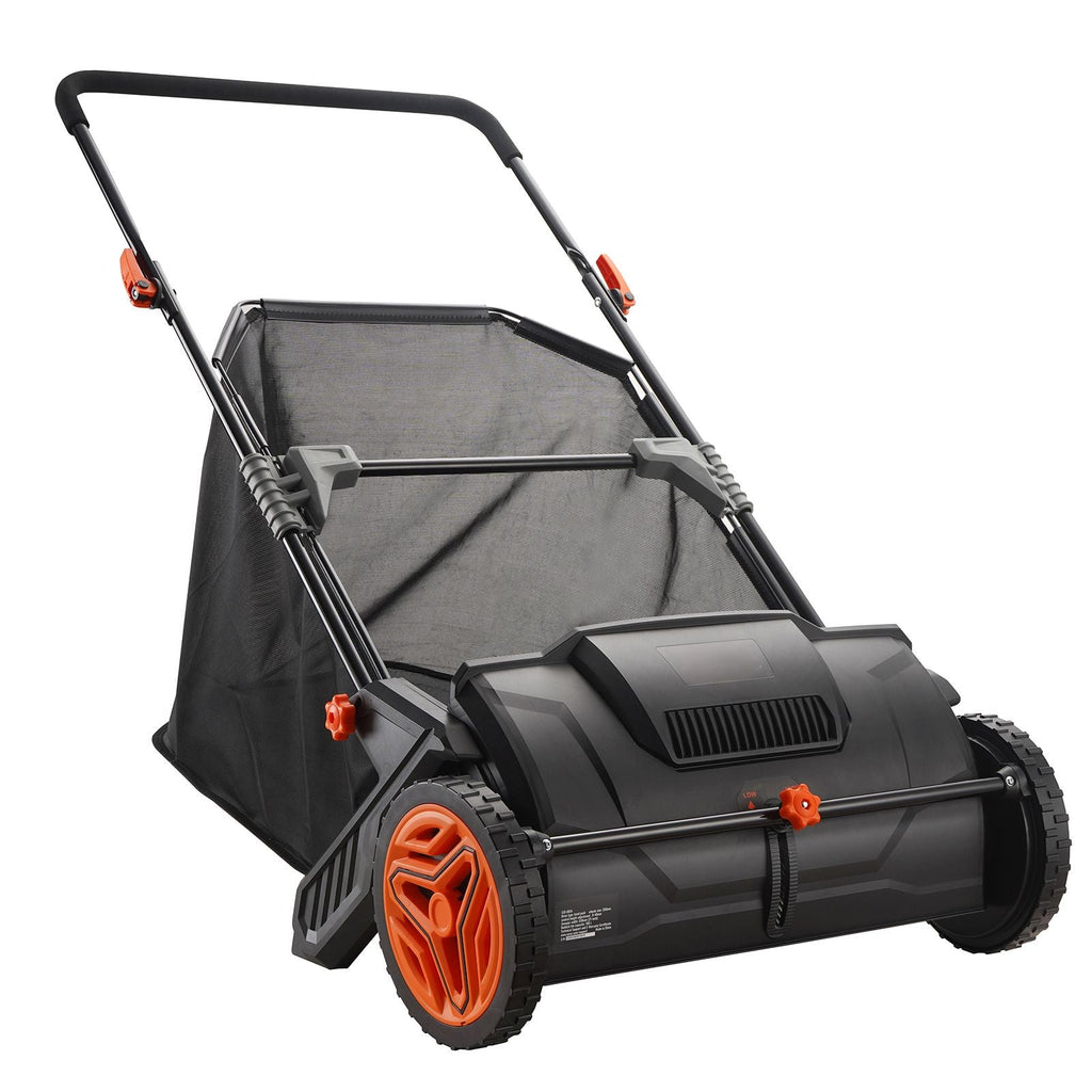 Push Lawn Sweeper, 21inch Leaf & Grass Collector, Strong Plastic