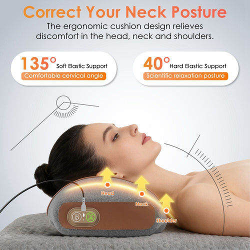 3-in-1 Neck Massager Pillow Ergonomic Massager with Heating Vibration