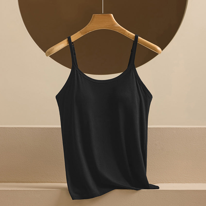 Adjustable Strappy Tank Top Womens One-Piece Base Layer With Padded Cups Beautiful Back Outerwear
