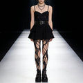Irregular And Sexy Stockings With Summer Thin Straps, Broken Holes, Black Silk Jumpsuit Stockings