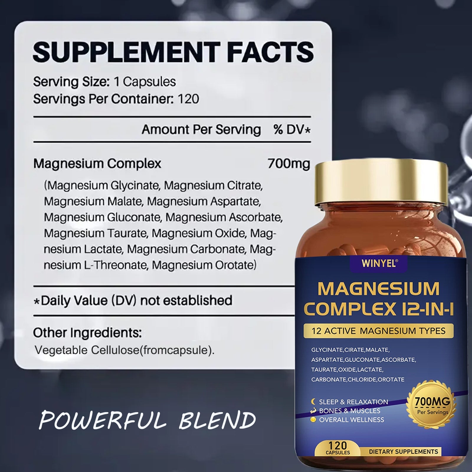 WINYEL Magnesium Complex 700mg 12 In 1 Magnesium Supplement With