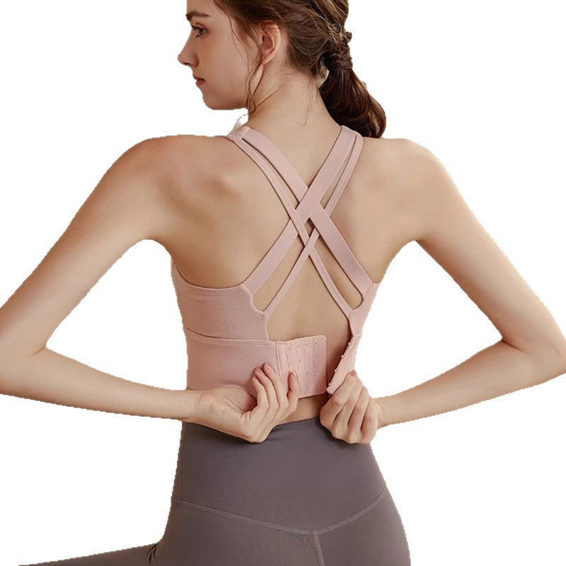 Running Gathered Vest Beautiful Back Yoga Bra Women