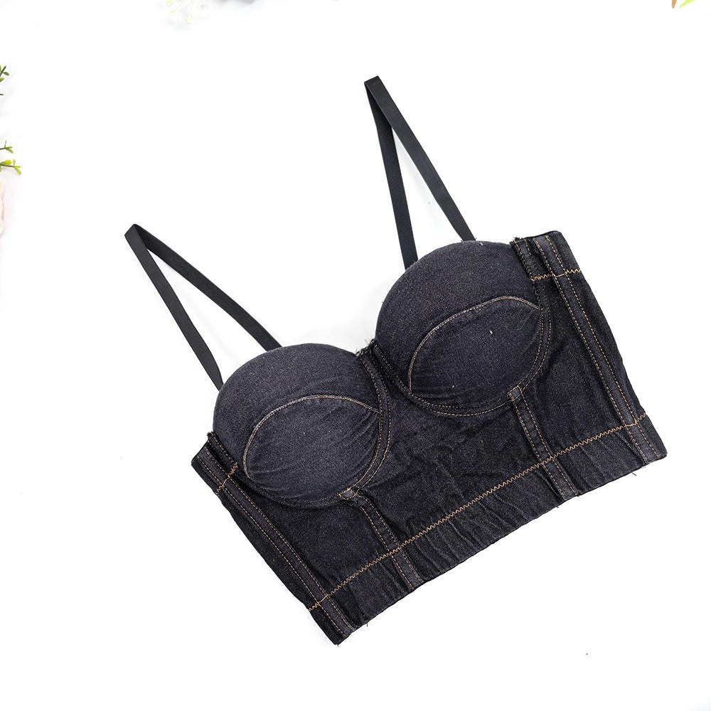 Women's Fashionable All-matching Denim Camisole Top