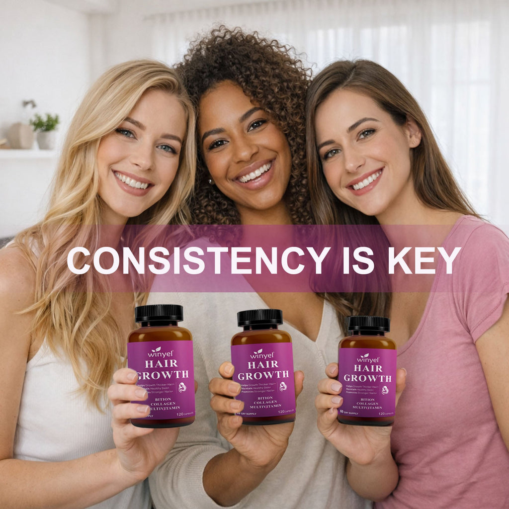 Hair Growth Vitamins Containing 1,000 Mcg Ofbiotin, Collagen, Saw