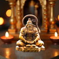 Tiny Shiny Tail Hanuman Ji Idol – Dhyan Mudra Resin Statue in Gold