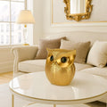 Golden Owl Resin Showpiece Lucky Decor
