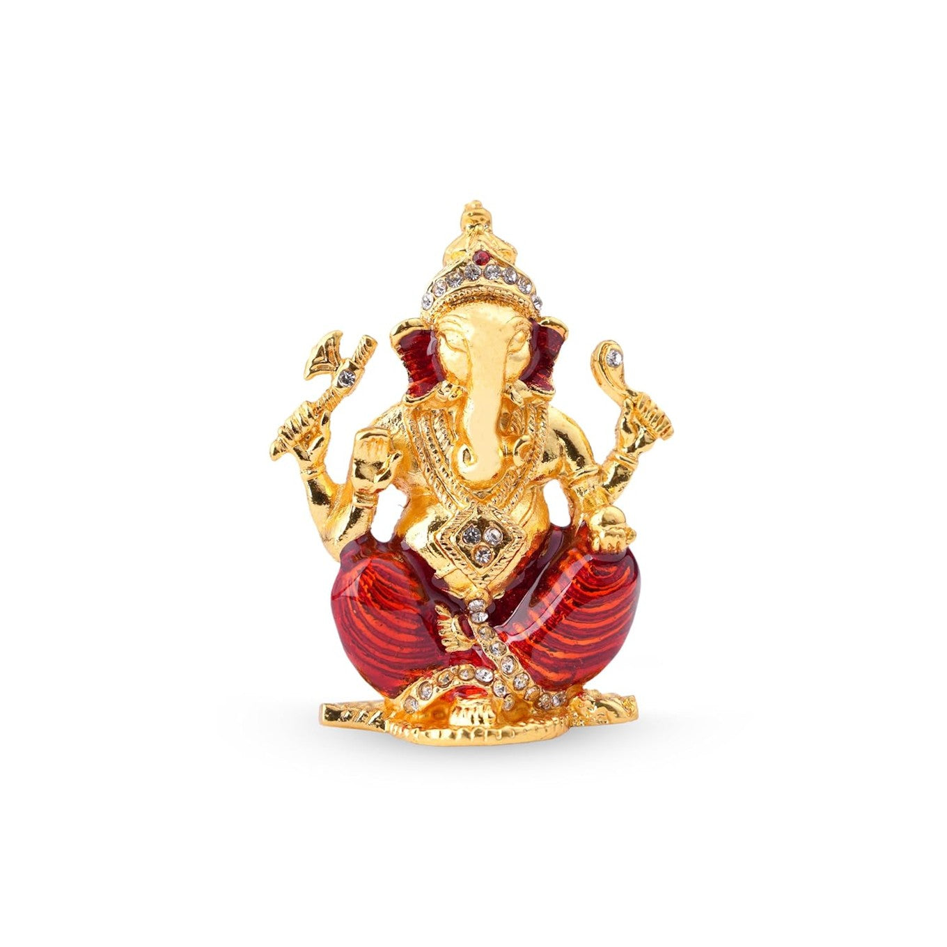 Gold Plated Ganpati Idol 6.5 CM Decor