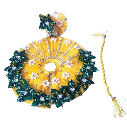 Handmade Laddu Gopal Flower Dress & Stone Work Poshak Set  Size