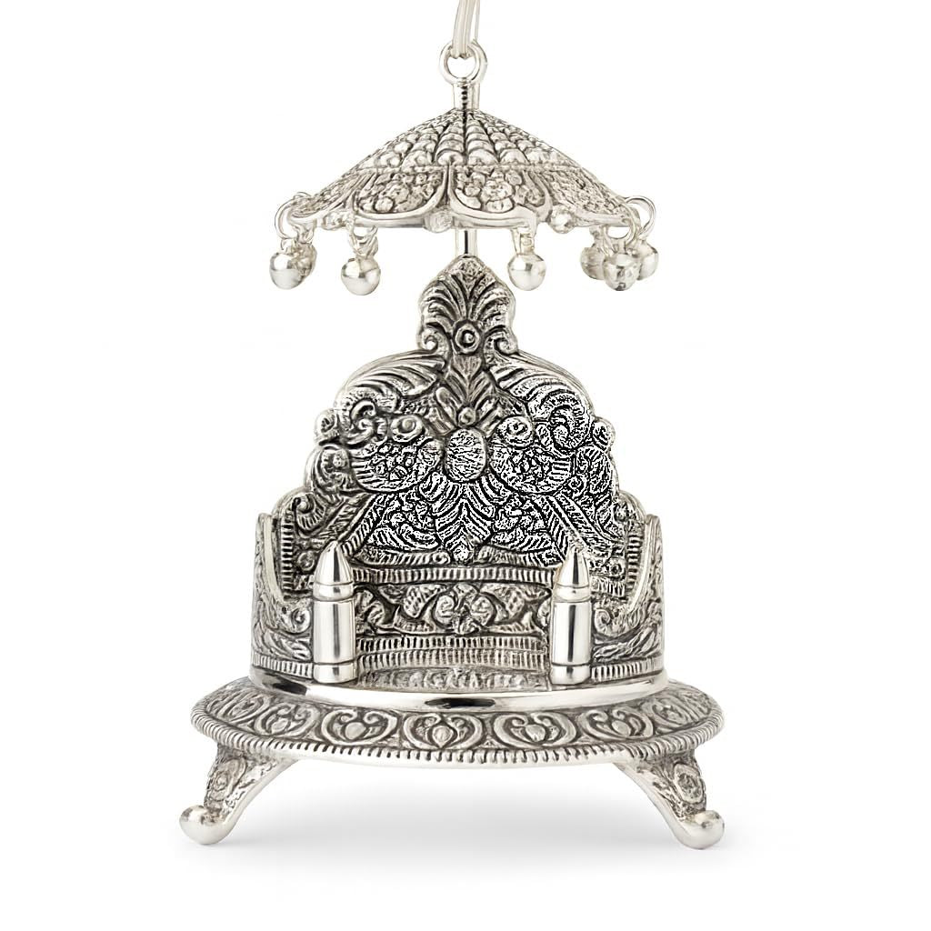 Silver Plated God Singhasan for Mandir