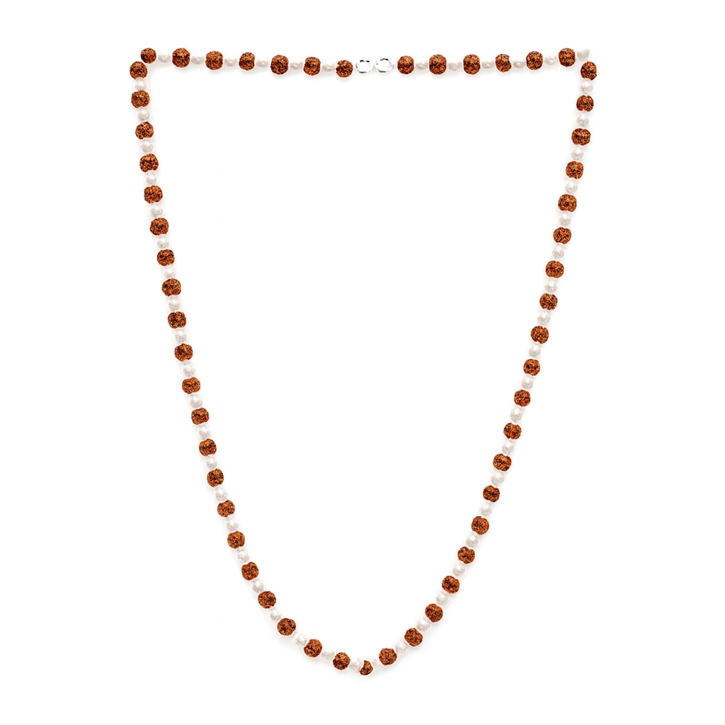 54 Beads Rudraksha Necklace with Plated Caps