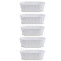 Rectangle White Planters with Tray Set of 5