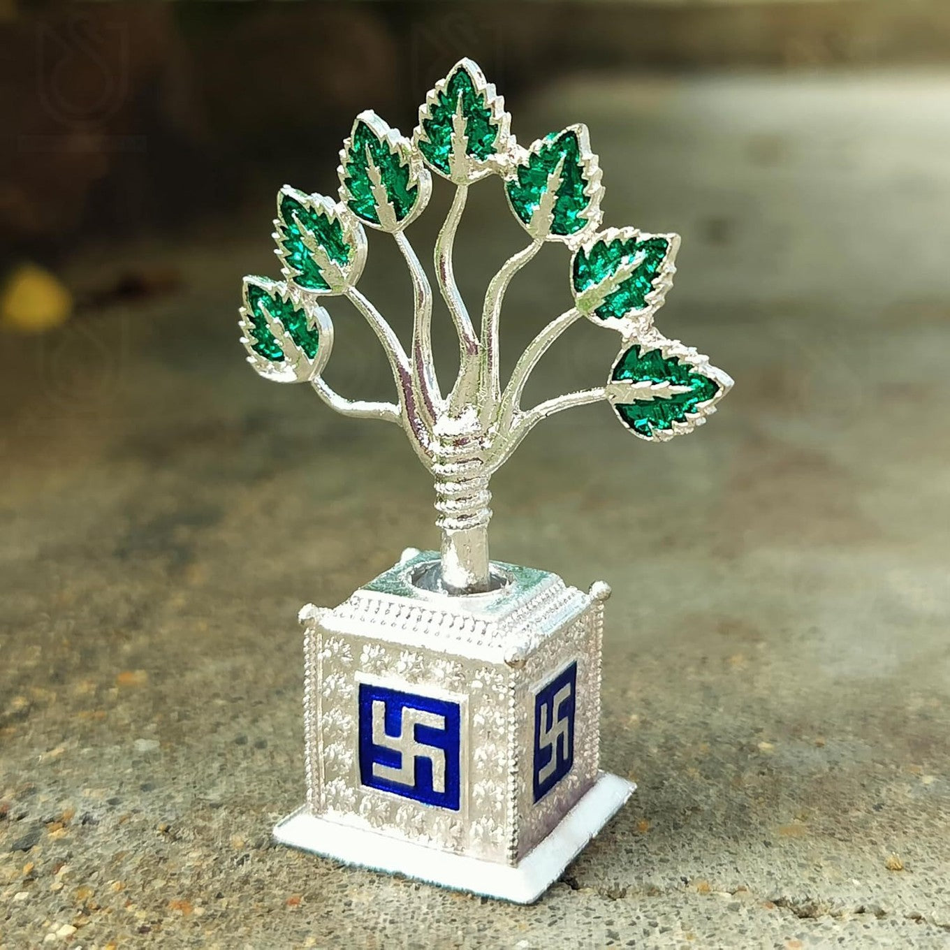 Silver Plated Tulsi Plant Decor