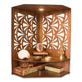 Corner Wooden Pooja Mandir with LED Light